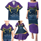 Custom Australia Day Storm Family Matching Puletasi and Hawaiian Shirt NRL 2024 Sydney Opera House With Map
