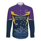 Custom Australia Day Storm Long Sleeve Button Shirt NRL 2024 Sydney Opera House With Map