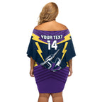 Custom Australia Day Storm Off Shoulder Short Dress NRL 2024 Sydney Opera House With Map