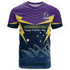Custom Australia Day Storm T Shirt NRL 2024 Sydney Opera House With Map