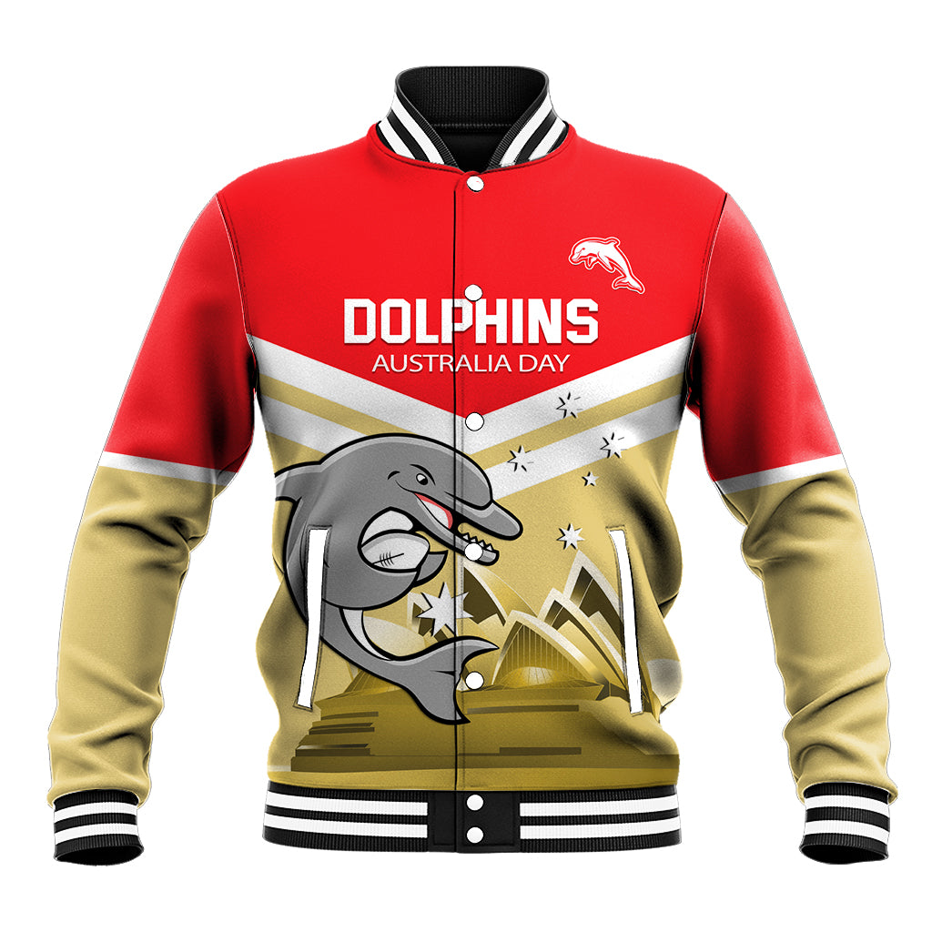 Custom Australia Day Dolphins Baseball Jacket NRL 2024 With Sydney Opera House