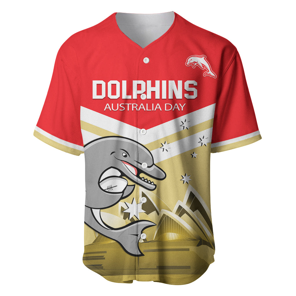 Custom Australia Day Dolphins Baseball Jersey NRL 2024 With Sydney Opera House