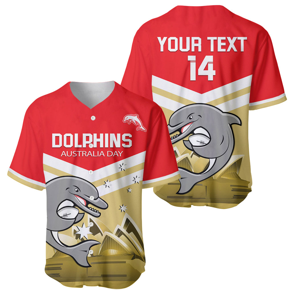 Custom Australia Day Dolphins Baseball Jersey NRL 2024 With Sydney Opera House