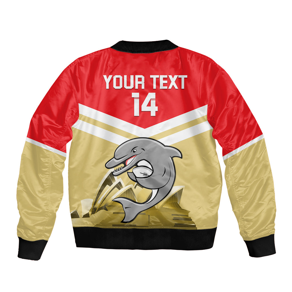 Custom Australia Day Dolphins Bomber Jacket NRL 2024 With Sydney Opera House