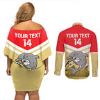 Custom Australia Day Dolphins Couples Matching Off Shoulder Short Dress and Long Sleeve Button Shirt NRL 2024 With Sydney Opera House