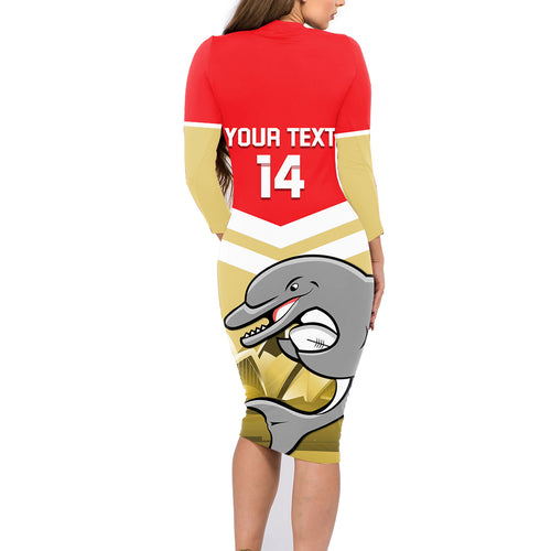 Custom Australia Day Dolphins Family Matching Long Sleeve Bodycon Dress and Hawaiian Shirt NRL 2024 With Sydney Opera House