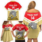 Custom Australia Day Dolphins Family Matching Off Shoulder Short Dress and Hawaiian Shirt NRL 2024 With Sydney Opera House