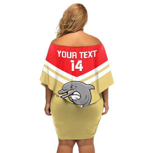 Custom Australia Day Dolphins Family Matching Off Shoulder Short Dress and Hawaiian Shirt NRL 2024 With Sydney Opera House