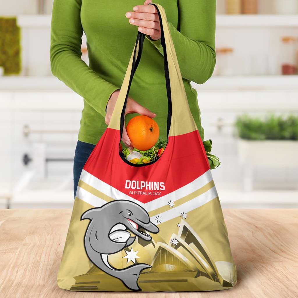 Australia Day Dolphins Grocery Bag NRL 2024 With Sydney Opera House