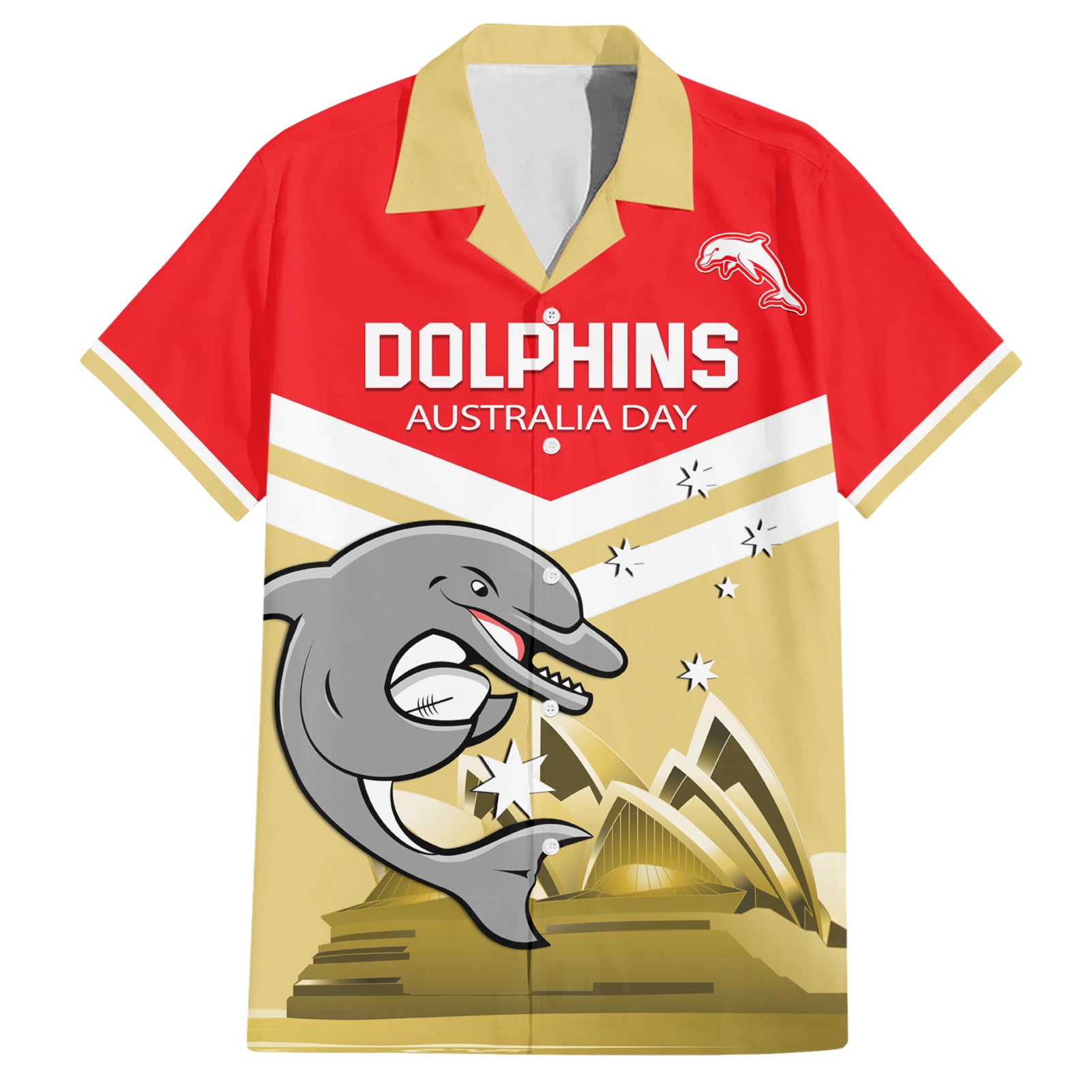 Custom Australia Day Dolphins Hawaiian Shirt NRL 2024 With Sydney Opera House