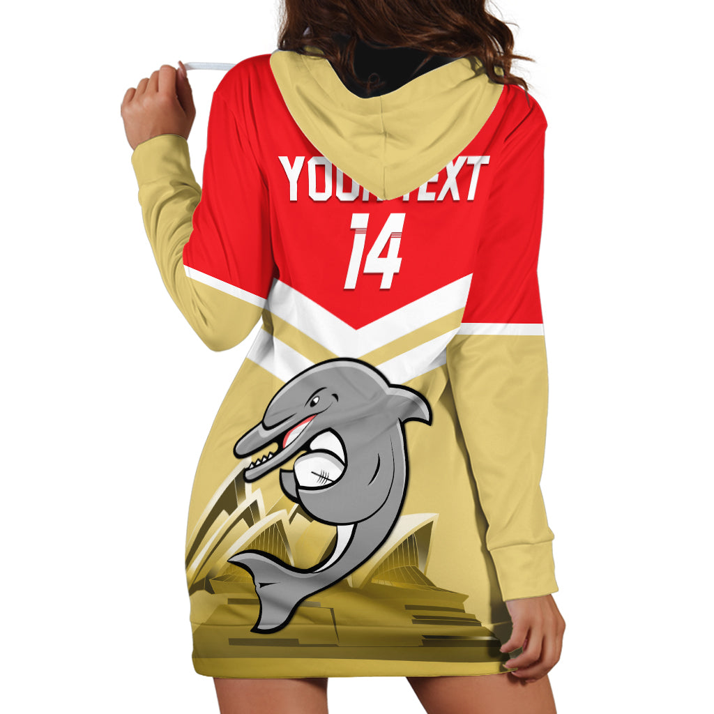 Custom Australia Day Dolphins Hoodie Dress NRL 2024 With Sydney Opera House