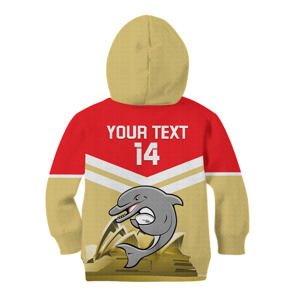 Custom Australia Day Dolphins Kid Hoodie NRL 2024 With Sydney Opera House