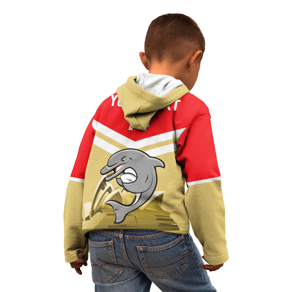 Custom Australia Day Dolphins Kid Hoodie NRL 2024 With Sydney Opera House