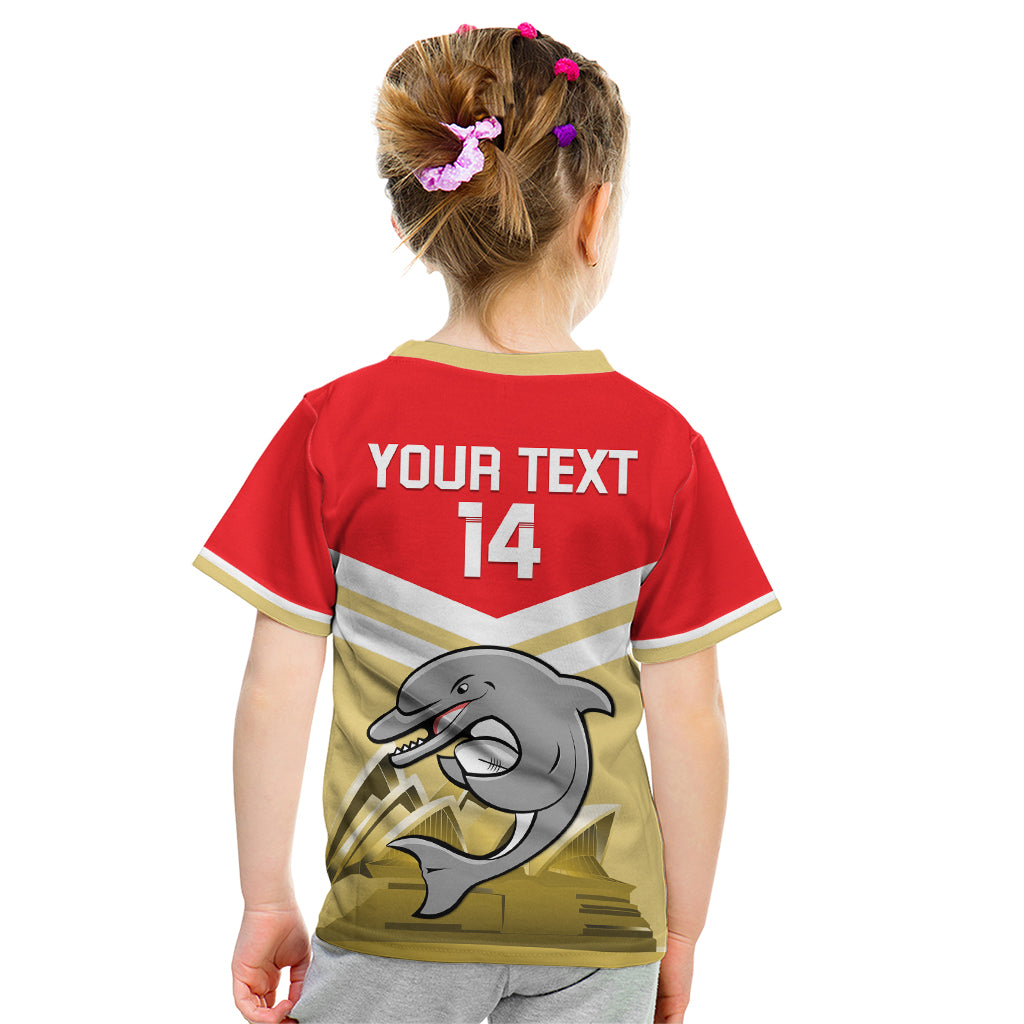 Custom Australia Day Dolphins Kid T Shirt NRL 2024 With Sydney Opera House