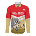 Custom Australia Day Dolphins Long Sleeve Button Shirt NRL 2024 With Sydney Opera House