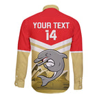 Custom Australia Day Dolphins Long Sleeve Button Shirt NRL 2024 With Sydney Opera House