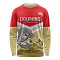 Custom Australia Day Dolphins Long Sleeve Shirt NRL 2024 With Sydney Opera House