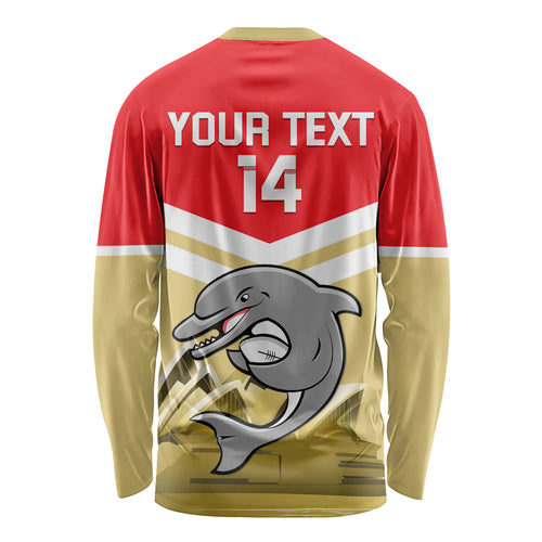 Custom Australia Day Dolphins Long Sleeve Shirt NRL 2024 With Sydney Opera House