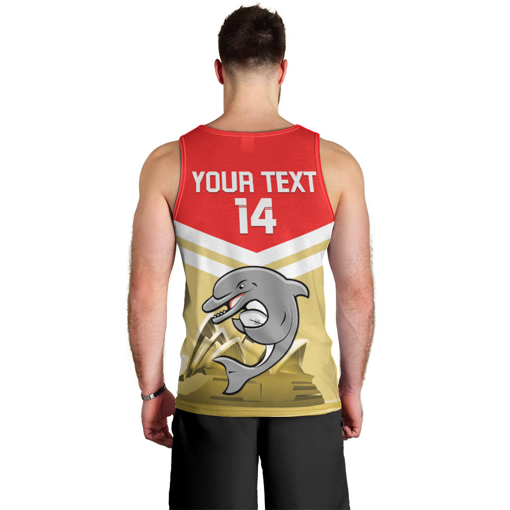 Custom Australia Day Dolphins Men Tank Top NRL 2024 With Sydney Opera House