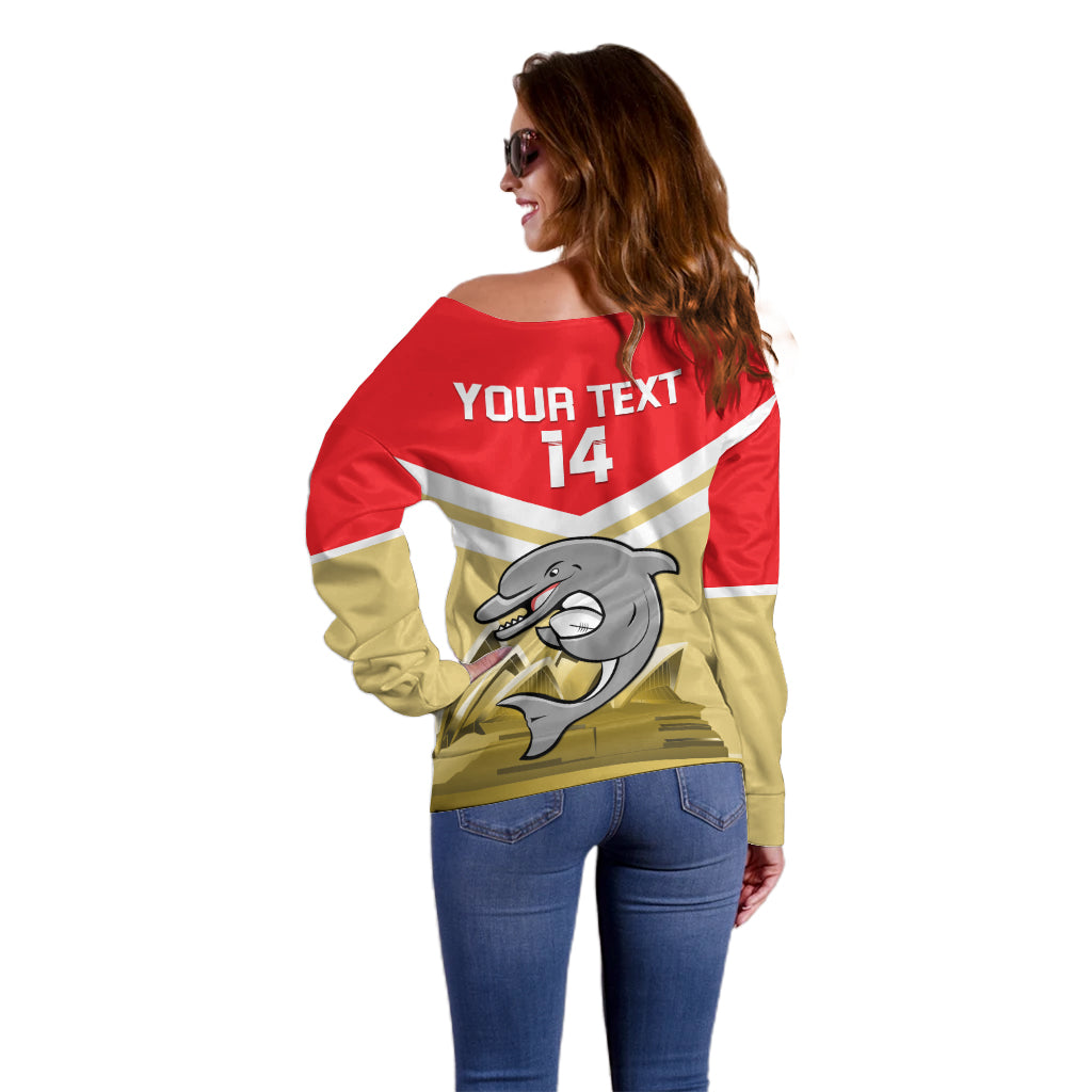 Custom Australia Day Dolphins Off Shoulder Sweater NRL 2024 With Sydney Opera House