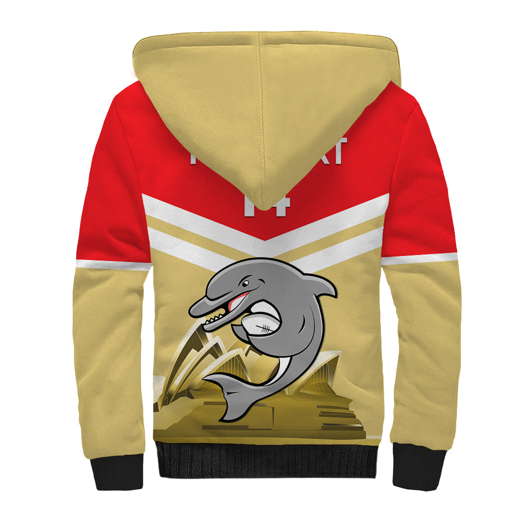 Custom Australia Day Dolphins Sherpa Hoodie NRL 2024 With Sydney Opera House