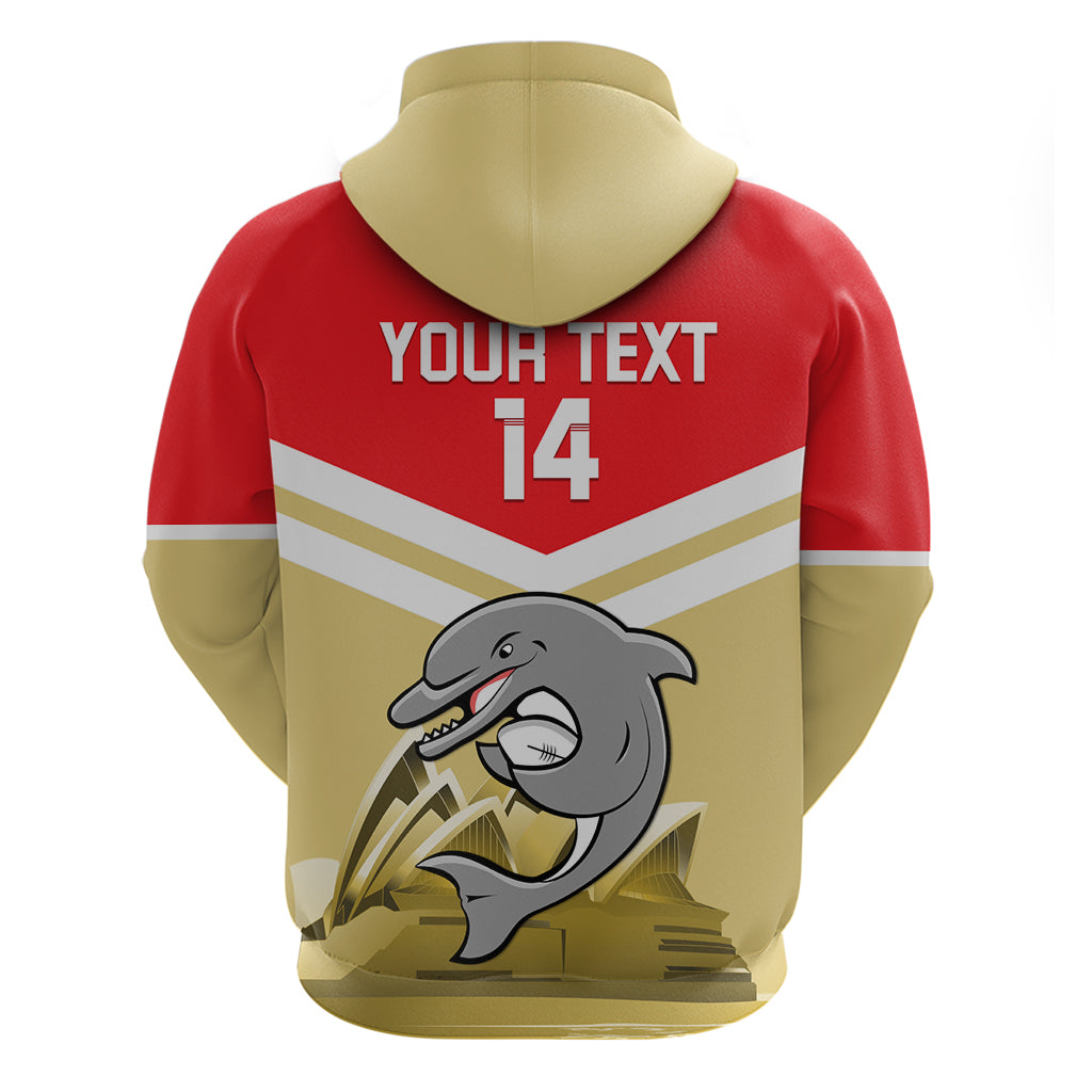 Custom Australia Day Dolphins Zip Hoodie NRL 2024 With Sydney Opera House