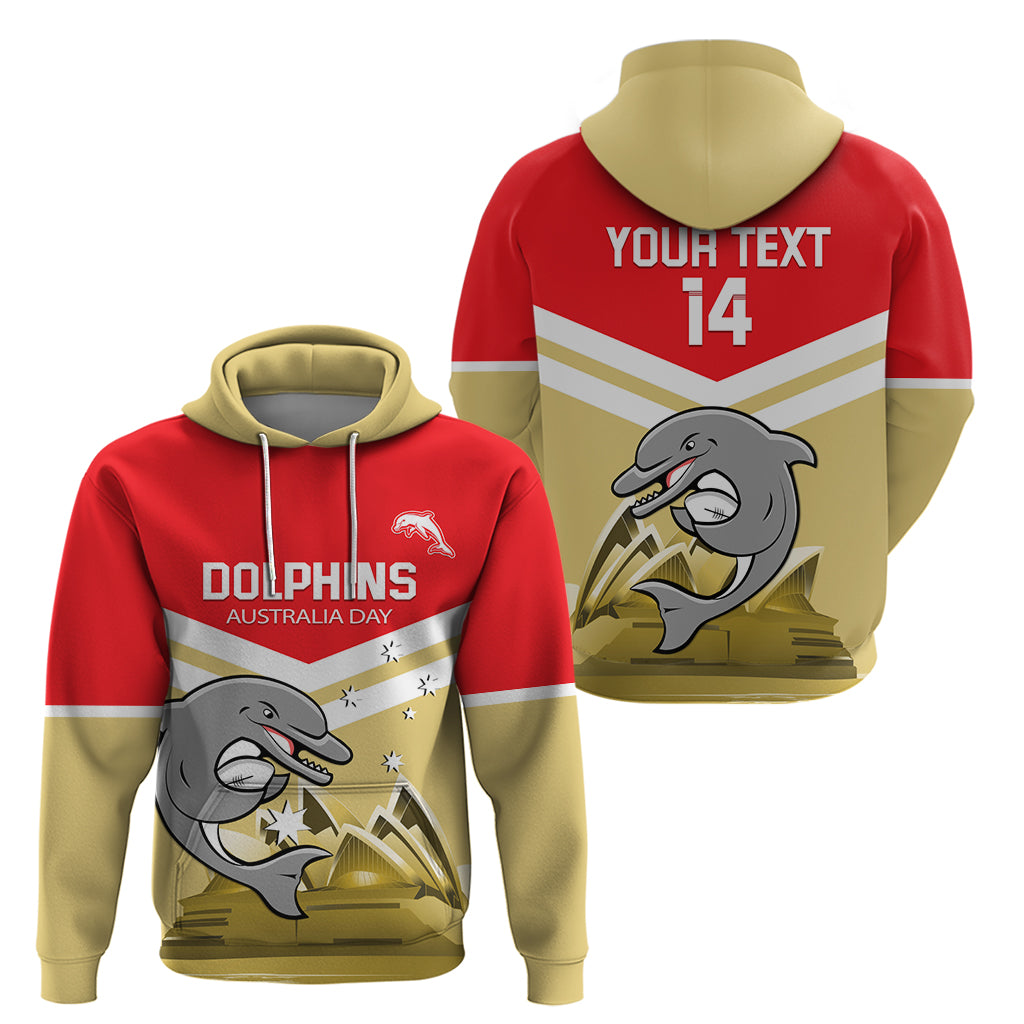 Custom Australia Day Dolphins Zip Hoodie NRL 2024 With Sydney Opera House