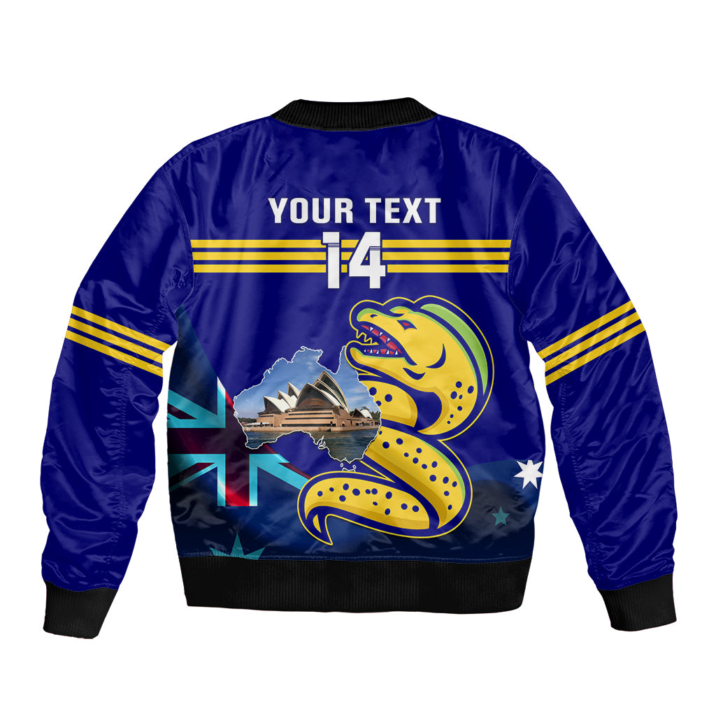 Custom Australia Day Eels Bomber Jacket NRL 2024 Sydney Opera House With Map