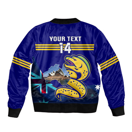 Custom Australia Day Eels Bomber Jacket NRL 2024 Sydney Opera House With Map