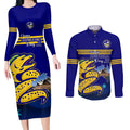 Custom Australia Day Eels Couples Matching Long Sleeve Bodycon Dress and Long Sleeve Button Shirt NRL 2024 Sydney Opera House With Map