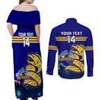 Custom Australia Day Eels Couples Matching Off Shoulder Maxi Dress and Long Sleeve Button Shirt NRL 2024 Sydney Opera House With Map