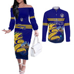 Custom Australia Day Eels Couples Matching Off The Shoulder Long Sleeve Dress and Long Sleeve Button Shirt NRL 2024 Sydney Opera House With Map
