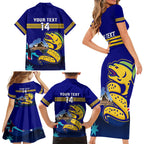 Custom Australia Day Eels Family Matching Short Sleeve Bodycon Dress and Hawaiian Shirt NRL 2024 Sydney Opera House With Map