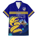 Custom Australia Day Eels Family Matching Short Sleeve Bodycon Dress and Hawaiian Shirt NRL 2024 Sydney Opera House With Map