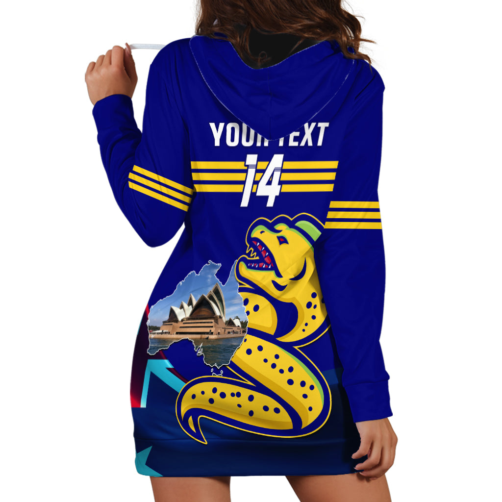 Custom Australia Day Eels Hoodie Dress NRL 2024 Sydney Opera House With Map