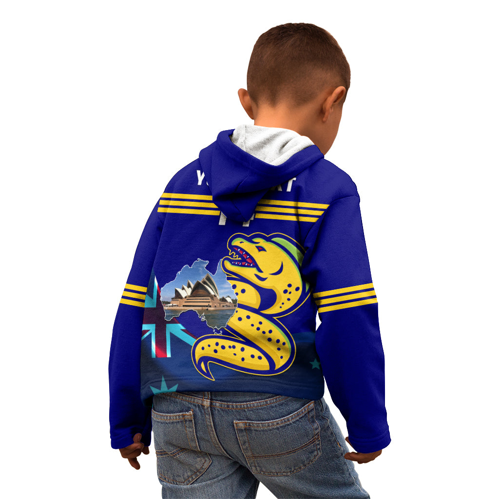 Custom Australia Day Eels Kid Hoodie NRL 2024 Sydney Opera House With Map