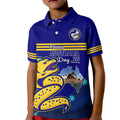 Custom Australia Day Eels Kid Polo Shirt NRL 2024 Sydney Opera House With Map