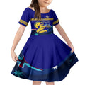 Custom Australia Day Eels Kid Short Sleeve Dress NRL 2024 Sydney Opera House With Map