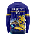Custom Australia Day Eels Long Sleeve Shirt NRL 2024 Sydney Opera House With Map
