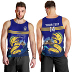 Custom Australia Day Eels Men Tank Top NRL 2024 Sydney Opera House With Map
