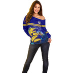 Custom Australia Day Eels Off Shoulder Sweater NRL 2024 Sydney Opera House With Map