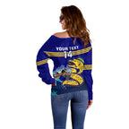 Custom Australia Day Eels Off Shoulder Sweater NRL 2024 Sydney Opera House With Map