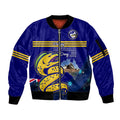 Custom Australia Day Eels Sleeve Zip Bomber Jacket NRL 2024 Sydney Opera House With Map