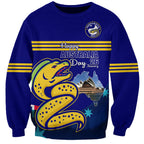 Custom Australia Day Eels Sweatshirt NRL 2024 Sydney Opera House With Map