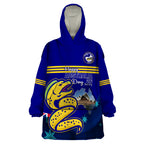 Custom Australia Day Eels Wearable Blanket Hoodie NRL 2024 Sydney Opera House With Map