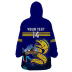 Custom Australia Day Eels Wearable Blanket Hoodie NRL 2024 Sydney Opera House With Map