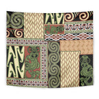 Beige Aotearoa Kowhaiwhai Pattern Tapestry NZ Maori Quilt Style