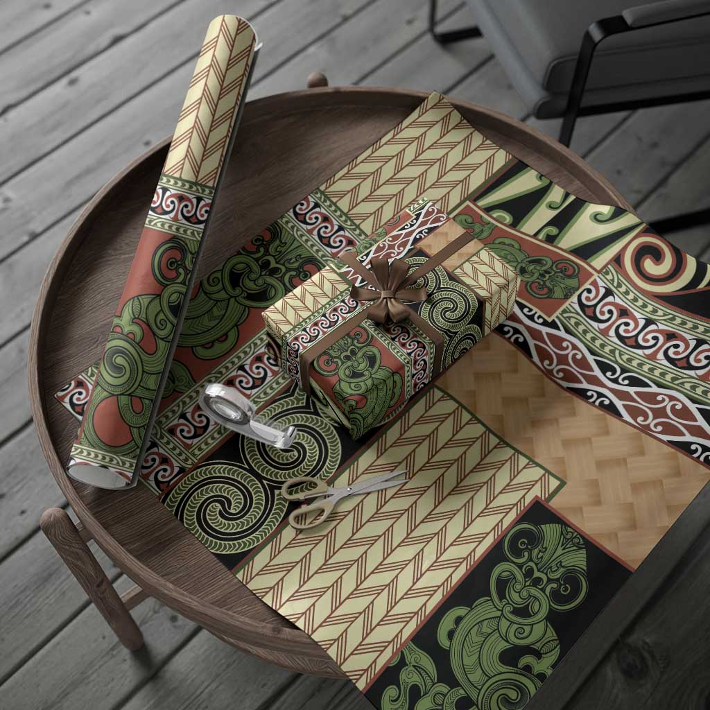 Beige Aotearoa Kowhaiwhai Pattern Wrapping Paper NZ Maori Quilt Style - Aussie Hoodie