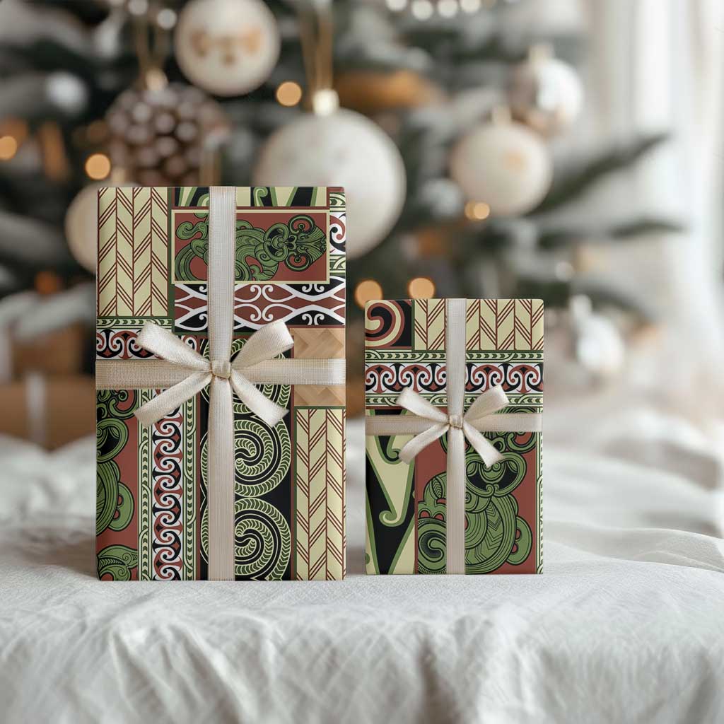Beige Aotearoa Kowhaiwhai Pattern Wrapping Paper NZ Maori Quilt Style - Aussie Hoodie