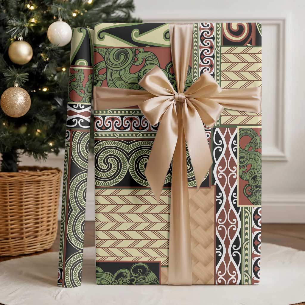 Beige Aotearoa Kowhaiwhai Pattern Wrapping Paper NZ Maori Quilt Style - Aussie Hoodie